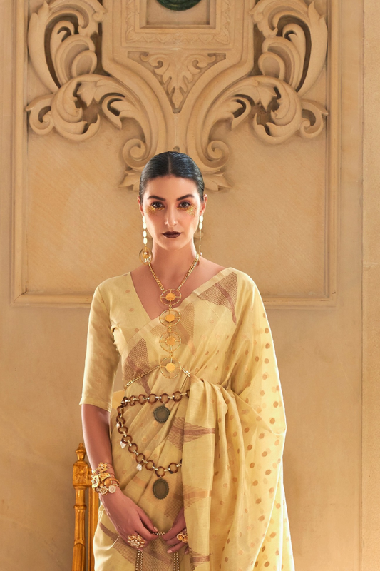 Handwoven Tissue Silk Saree with Elegant Weaving Work