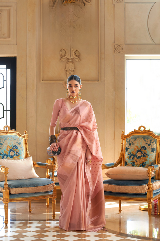 Handwoven Tissue Silk Saree with Elegant Weaving Work