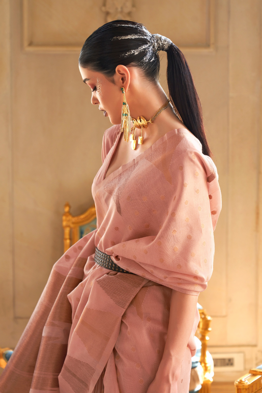 Handwoven Tissue Silk Saree with Elegant Weaving Work