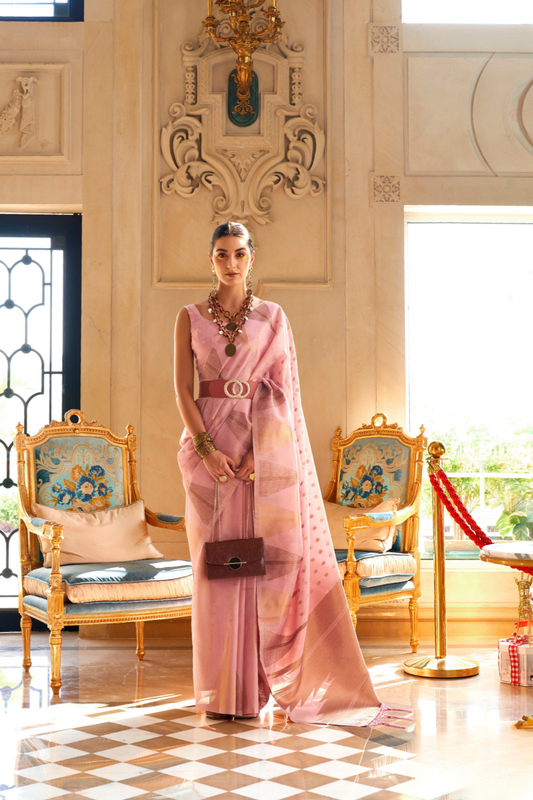 Handwoven Tissue Silk Saree with Elegant Weaving Work