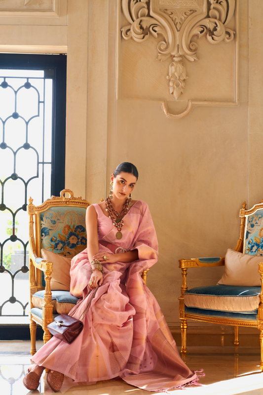 Handwoven Tissue Silk Saree with Elegant Weaving Work