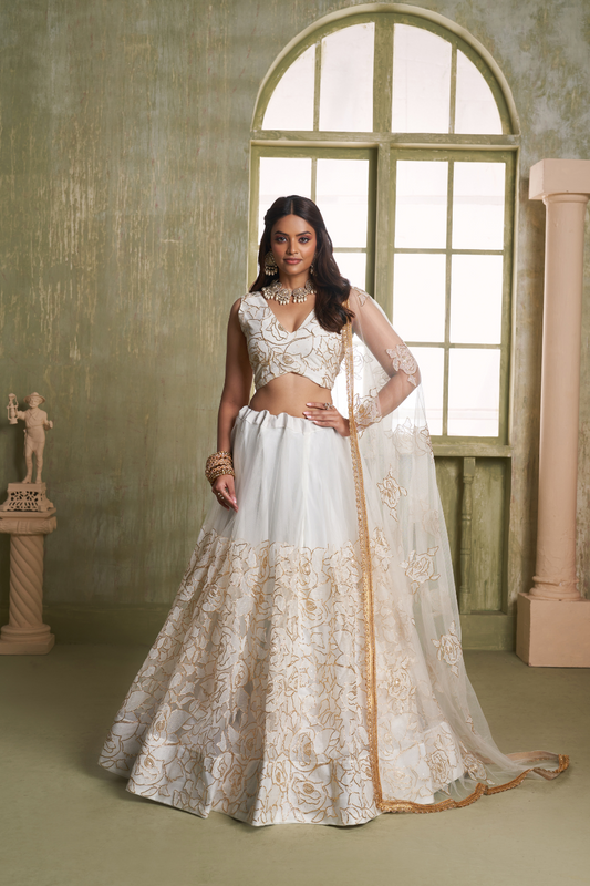 Stylish Wine Embroidered Net Lehenga Choli for Special Occasions