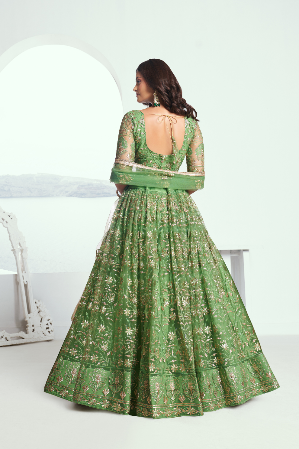 Graceful Net Lehenga Choli with Intricate Embroidery for Engagement Wear