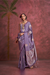 Tone-to-Tone Satin Handloom Saree with Banarasi Zari and Heavy Pallu