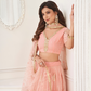 Glamorous Party Wear Lehenga in Butterfly Net with Embroidery Work