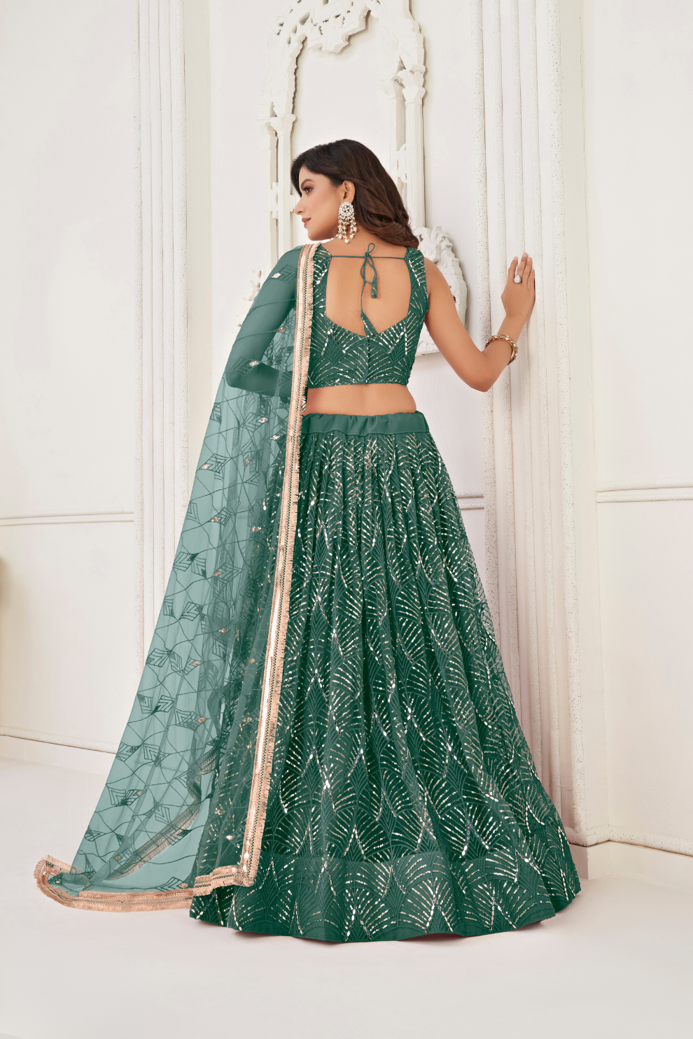 Trendy Butterfly Net Lehenga Choli with Intricate Thread & Sequin Work