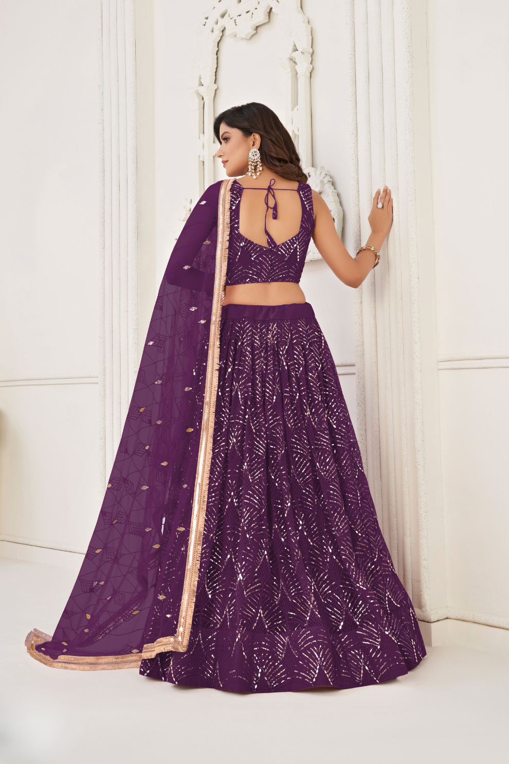 Trendy Butterfly Net Lehenga Choli with Intricate Thread & Sequin Work