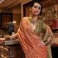 Tussar Silk Saree with Ikkat Pallu and Contrast Blouse