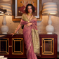 Tussar Silk Saree with Ikkat Pallu and Contrast Blouse