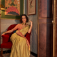 Tussar Silk Saree with Ikkat Pallu and Contrast Blouse
