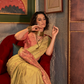 Tussar Silk Saree with Ikkat Pallu and Contrast Blouse