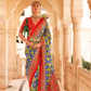 Classic Tussar Silk Saree with Ethnic Print Detailing
