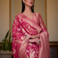 Organza Handloom Saree with Intricate Zari Weaving