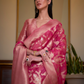 Organza Handloom Saree with Intricate Zari Weaving