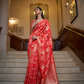 Organza Handloom Saree with Intricate Zari Weaving