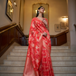 Organza Handloom Saree with Intricate Zari Weaving