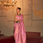 Two-Tone Handloom Woven Silk Saree with Subtle Zari Accents