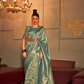 Two-Tone Handloom Woven Silk Saree with Subtle Zari Accents