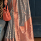 Tissue Silk Handloom Saree with Triple Zari Elegance