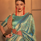 Two-Tone Handloom Woven Silk Saree with Subtle Zari Accents