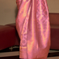 Two-Tone Handloom Woven Silk Saree with Subtle Zari Accents