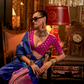 Pure Satin Handloom Silk Saree with Luxurious Weaving Detail
