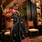 Pure Satin Handloom Silk Saree with Luxurious Weaving Detail