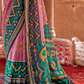 Two-Tone Georgette with Silk Saree Patola Design