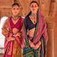 Two-Tone Georgette with Silk Saree Patola Design