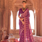 Two-Tone Georgette with Silk Saree Patola Design