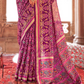 Two-Tone Georgette with Silk Saree Patola Design