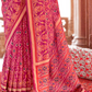 Two-Tone Georgette with Silk Saree Patola Design