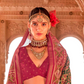 Two-Tone Georgette with Silk Saree Patola Design