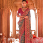 Two-Tone Georgette with Silk Saree Patola Design