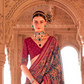 Two-Tone Georgette with Silk Saree Patola Design