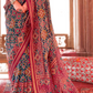 Two-Tone Georgette with Silk Saree Patola Design