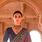 Two-Tone Georgette with Silk Saree Patola Design
