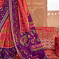 Two-Tone Georgette with Silk Saree Patola Design