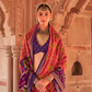 Two-Tone Georgette with Silk Saree Patola Design