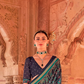 Two-Tone Georgette with Silk Saree Patola Design