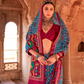 Two-Tone Georgette with Silk Saree Patola Design