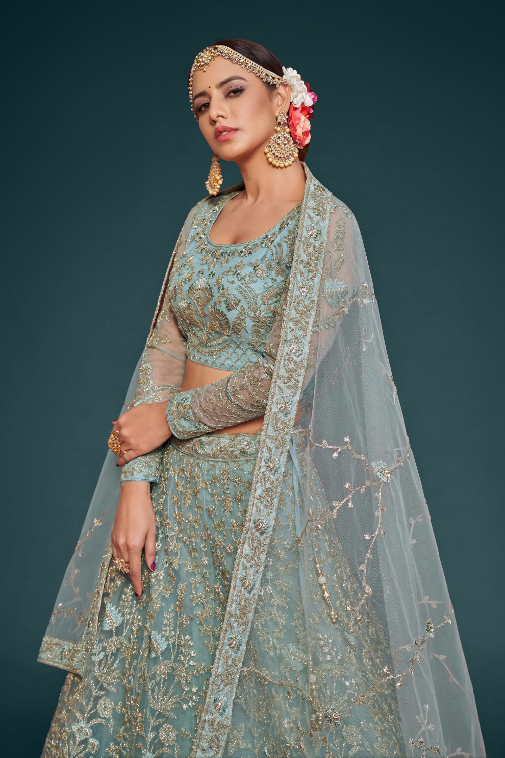 Trendy Net Dori Embroidered Lehenga Choli for Wedding