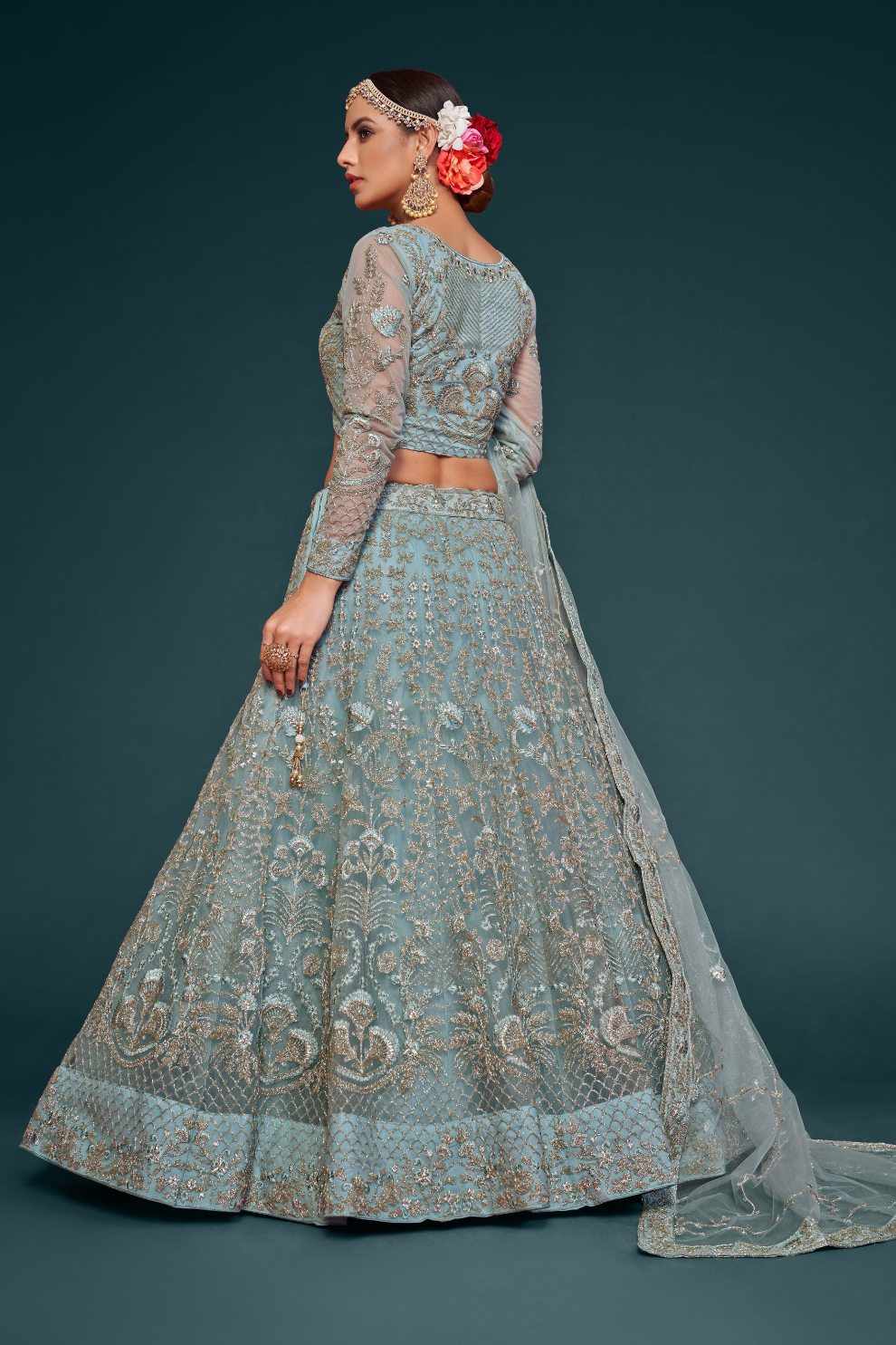 Trendy Net Dori Embroidered Lehenga Choli for Wedding