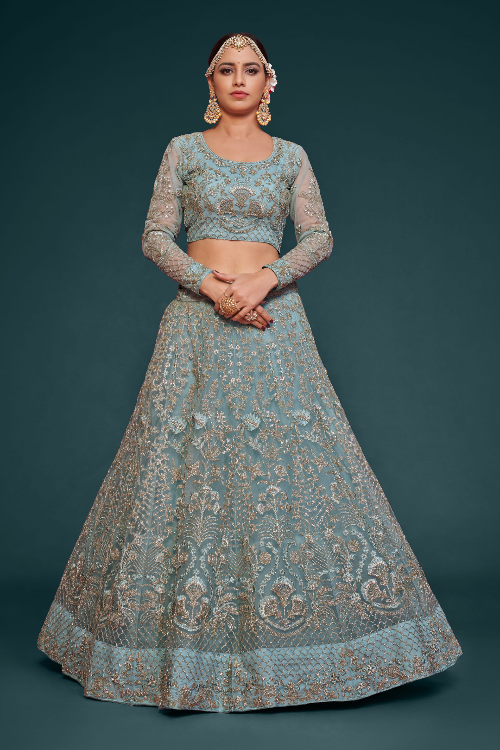 Trendy Net Dori Embroidered Lehenga Choli for Wedding