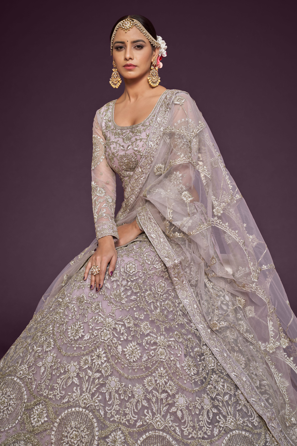 Trendy Net Dori Embroidered Lehenga Choli for Wedding