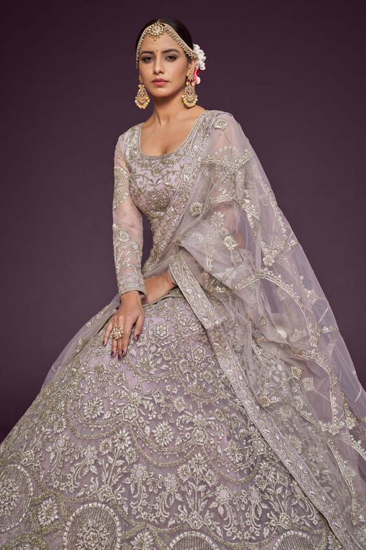 Trendy Net Dori Embroidered Lehenga Choli for Wedding