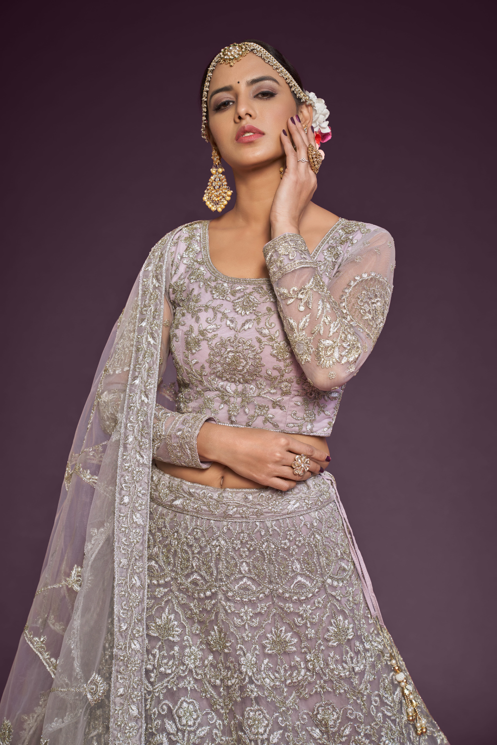 Trendy Net Dori Embroidered Lehenga Choli for Wedding