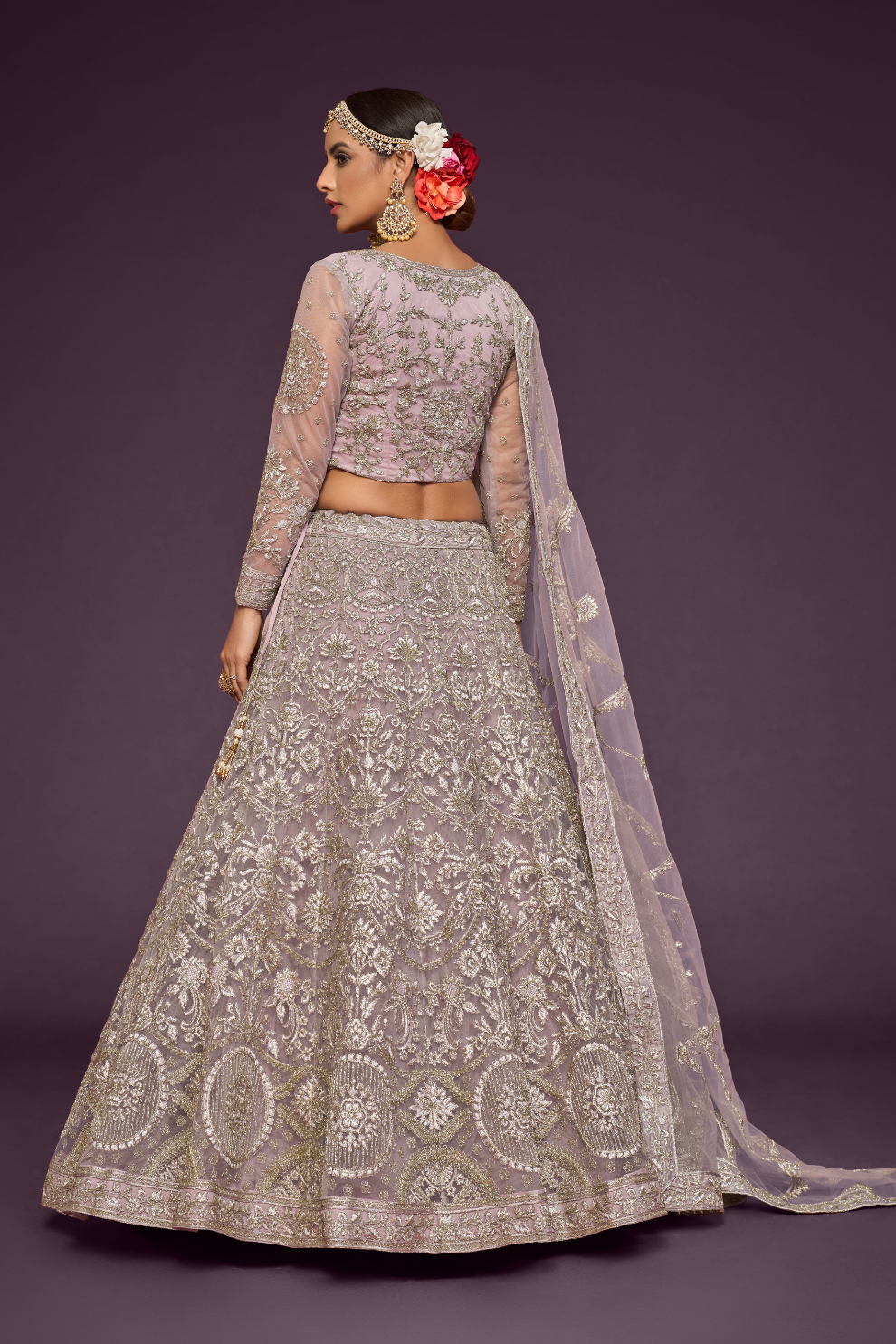 Trendy Net Dori Embroidered Lehenga Choli for Wedding