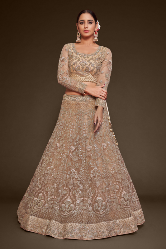 Trendy Net Dori Embroidered Lehenga Choli for Wedding