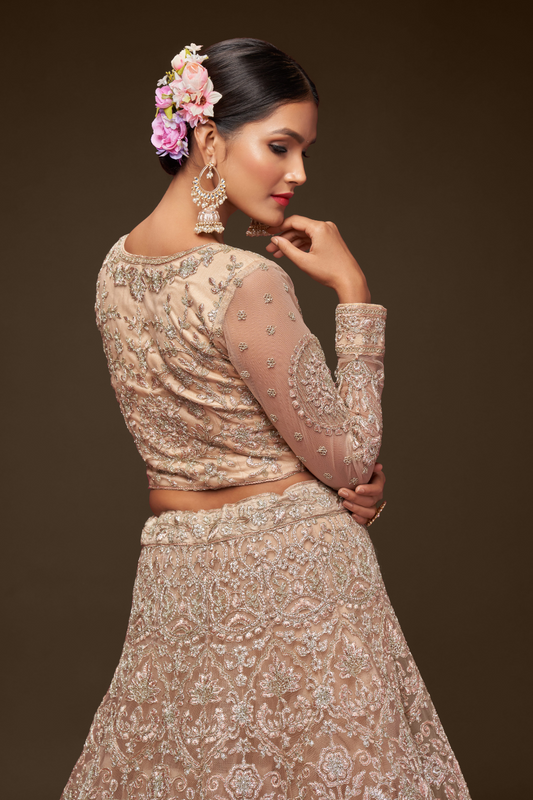 Trendy Net Dori Embroidered Lehenga Choli for Wedding